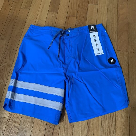 Hurley Phantom Block Party Renegade 18" Boardshorts - Blue Heroic - Size 30 NWT